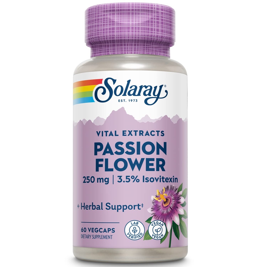 Solarayの情熱の花のエキスの補足、250のmg   60の計算
