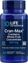 ライフエクステンションクランマックス®、500mg、クランベリー全果実濃縮、強力な抗酸化剤、グルテンフリー、ベジタリアン、非GMO、60カプセルで尿路の健康を促進