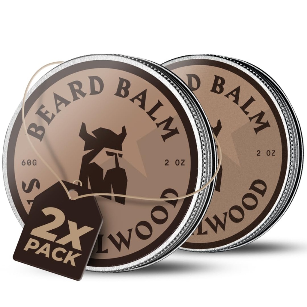 男性のStriking Viking Beard Balm - ベアードコンディショナー - 天然由来のベアドバター、アーガン&ホホホバ油で作られたバルムを飾る(4オンス)、サンダルウッド