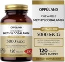 メチルB-12 5000mcgの葉酸塩とChewable - ビタミンB12のMethylcobalaminのSublingualタブレット-サポート エネルギー及び頭脳機能-ビーガン補足-オレンジ味- 120の計算