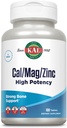 KAL Cal/Mag/Zinc | 1000mg カルシウム・400mg マグネシウム・15mg 亜鉛 | 骨・筋肉・心臓・免疫サポート | 100ct・33Serv