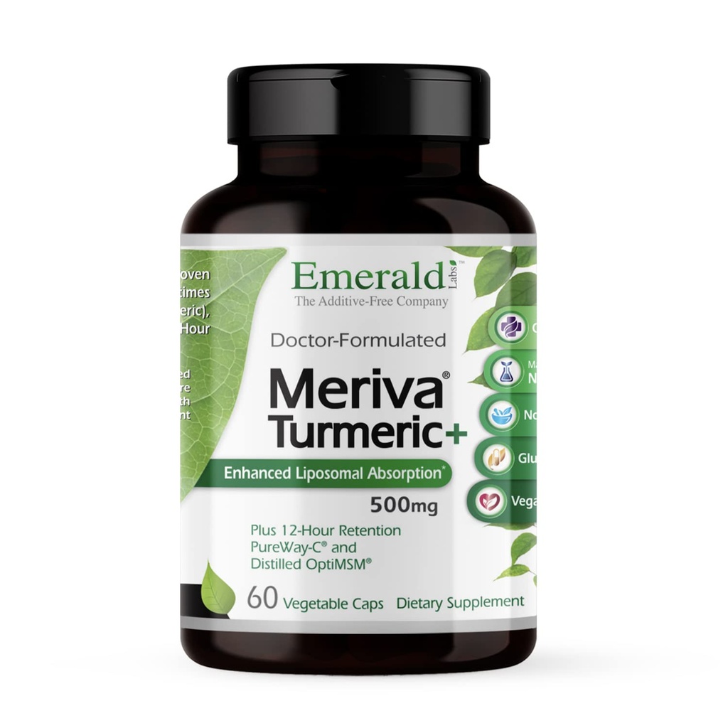 エメラルドラボ メリバターメリックプラス - メリバターメリック、PureWay-CビタミンC&OptiMSM - 共同健康と免疫応答をサポート - 60野菜カプセル(最大60日の供給)