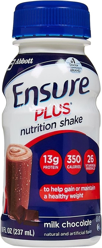 プラス栄養シェイクボトル - ミルクチョコレート - 8 oz - 6 pk