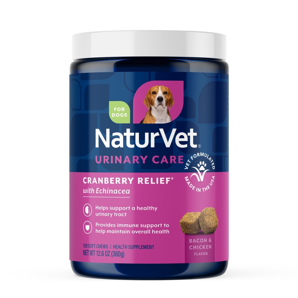 NaturVet - Echinaceaとクランベリーリリーフ - 健康な尿路と免疫システムをサポート - 120ソフト咀嚼