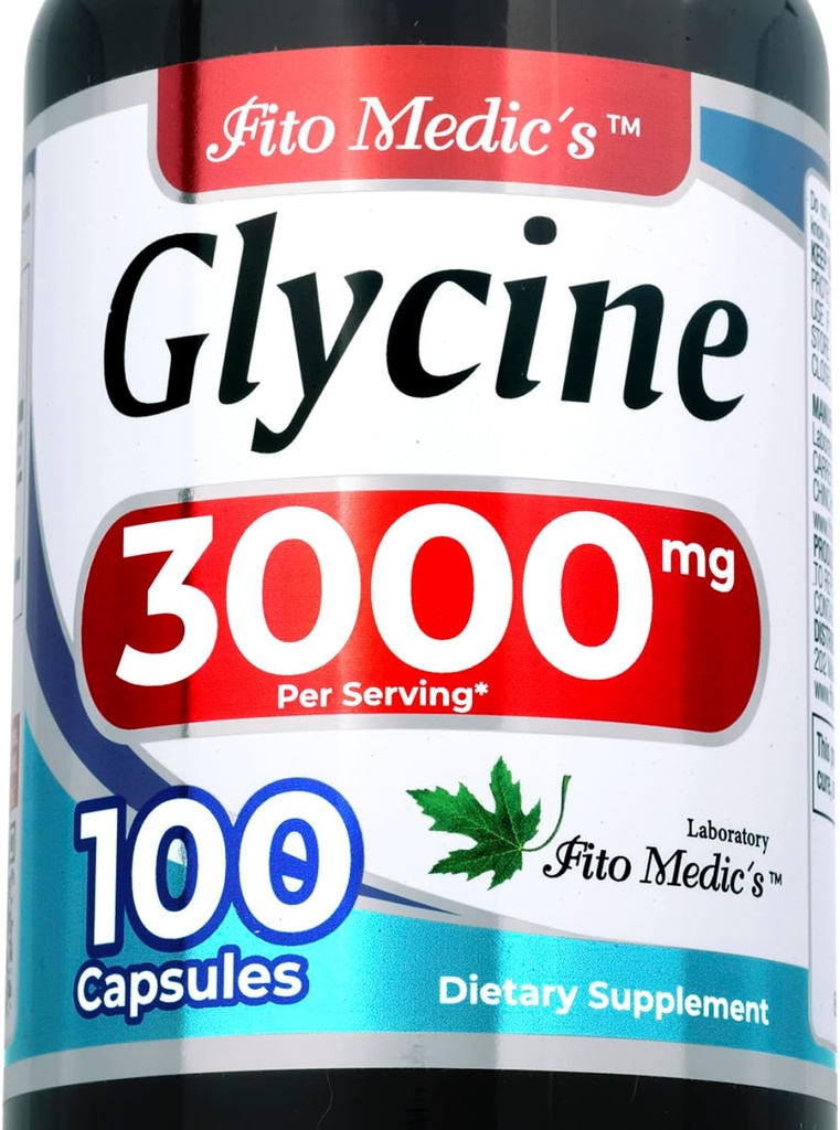 FITO MEDIC'S Glycine Supplement 3000 mg, High Absorption Formula, 100 Capsules