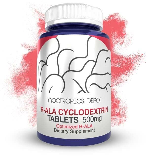Nootropics Depot R-ALA Cyclodextrinコンプレックス錠 | 500mg | 最適化されたRアルファリポ酸 | 30カウント