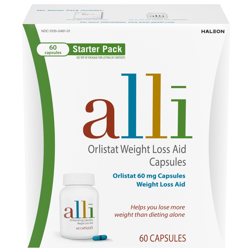アリの食事療法の減量の補足の丸薬、Orlistat 60mgのカプセルの始動機のパック、非処方減量の援助、60の計算(パッケージ1)