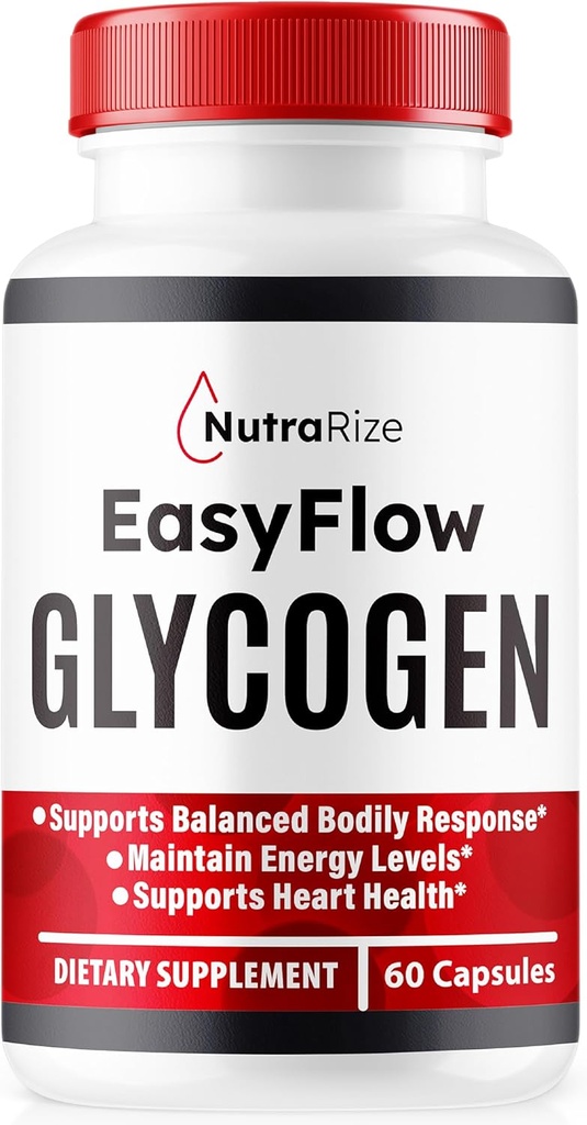 NutraRize Easy Flow Glycogen、EasyFlow Glycogenサポートカプセル、Easy Flow Glycoオプティマイザ、公式EasyFlow Glycoオプティマイザキャップ、簡単なフローデトックスクレンズ、簡単なフローグリコール(60カプセル)