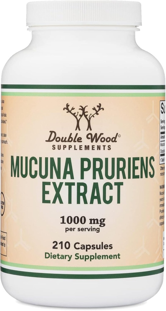 Mucuna Pruriensのエキスのカプセル-ドパミンBoostingの補足- 210の計算、サービングごとの1,000mg、20% (Velvetの豆から) (気分および動機付けサポートのために)二重木によってテストされる第三者