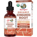 MaryRuth Organic Ashwagandha Root | USDA Organic Ashwagandha Liquid Drops | ストレスリリーフ・ナチュラル・カルム・リラクゼーション・ムード・サポート・サプリメント | 適応性 | 神経 | 完全菜食主義者の | 完全菜食主義者 | ノンGMO | 60 摂食