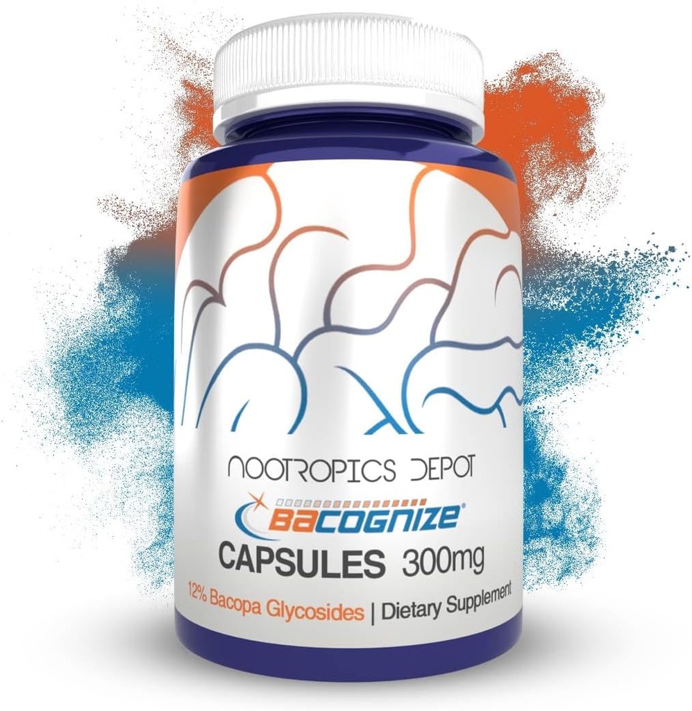 Nootropics Depot BaCognize Bacopa Monnieri 300mgカプセル(120カウント) Ayurvedicハーブ非GMO、グルテンフリー、ベジタリアンフレンドリー