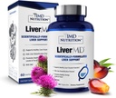 1MD Nutrition LiverMD - Liver Support Supplement | Siliphos Milk Thistle Extract & NAC - Supports Healthy Energy, Immunity & Overall Health - Liver Cleanse & Support | 60 Capsules