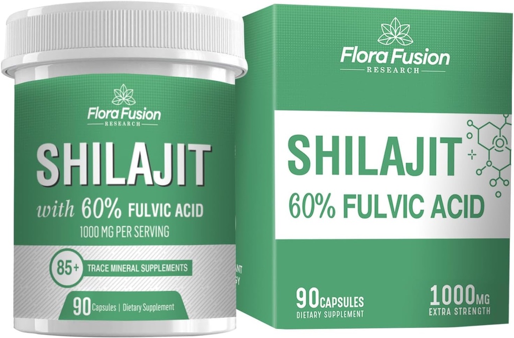 SHILAJITカプセル1000mg - フルヴィク酸とヒマラヤシラジット - ハーブエキスとシラジットサプリメント - シラジットサプリメントカプセル - 男性と女性のためのシラジット - 90カプセル