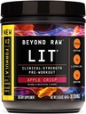 BEYOND RAW LIT V2 の臨床強さのプレワークアウトの粉、ひものより堅い、より大きいポンプ、カフェイン、L-Citrulline、クレアチン、Apple Crisp、30 のサービング
