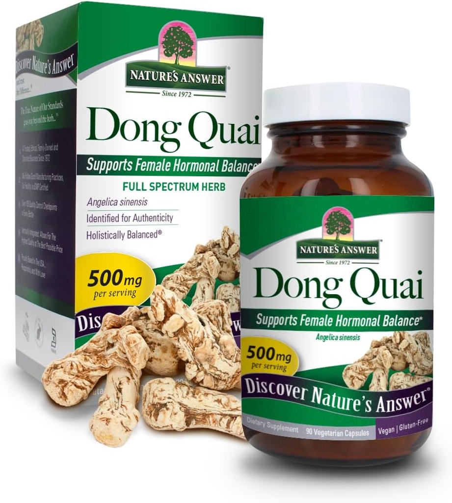 Nature's Answer Dong Quai Root 1000mg | 栄養補助食品 | 女性のホルモンのバランスを支えて下さい | Non-GMO、完全菜食主義者のKosherの証明される及びグルテンフリー | ベジタリアンのカプセル90ct