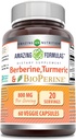 アメイジングフォーミュラ ベルベリン ターメリック&ビオペリン 800mg/サービング 60 Veggie カプセル サプリメント | 非GMO | グルテンフリー | アメリカ製 | ベジタリアン向け
