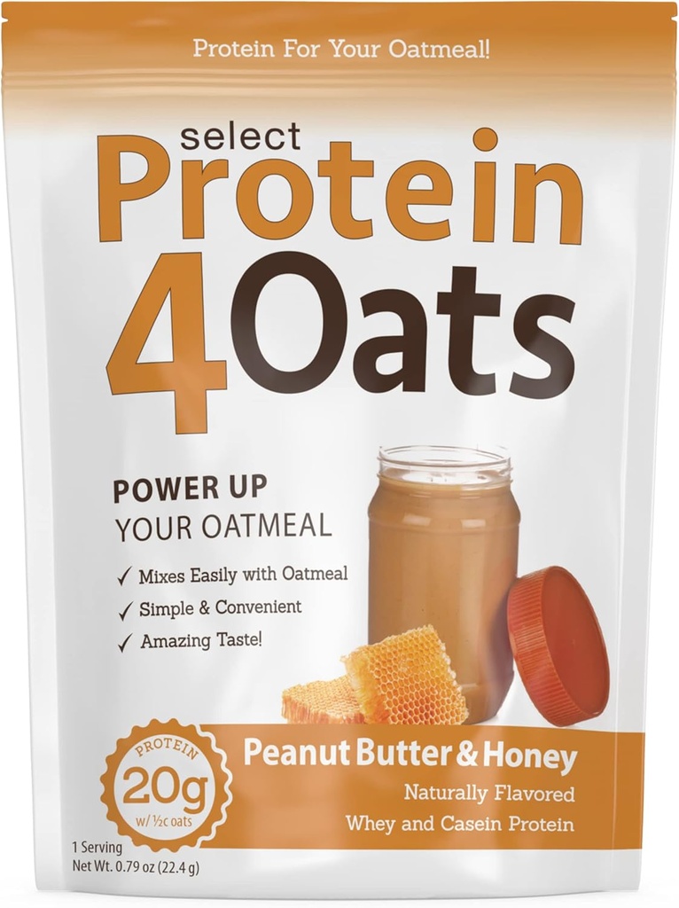 PEScience Protein4Oats、蛋白質の粉はWheyおよびCaseinの驚くべき試食蛋白質のオートミール、グルテンフリー、ピーナツバターおよび蜂蜜、12のサービングをします