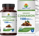 Brieofoodオーガニックシナモン1500mg、45サービング、ベジタリアン、グルテンフリー、90ベジタリアンタブレット