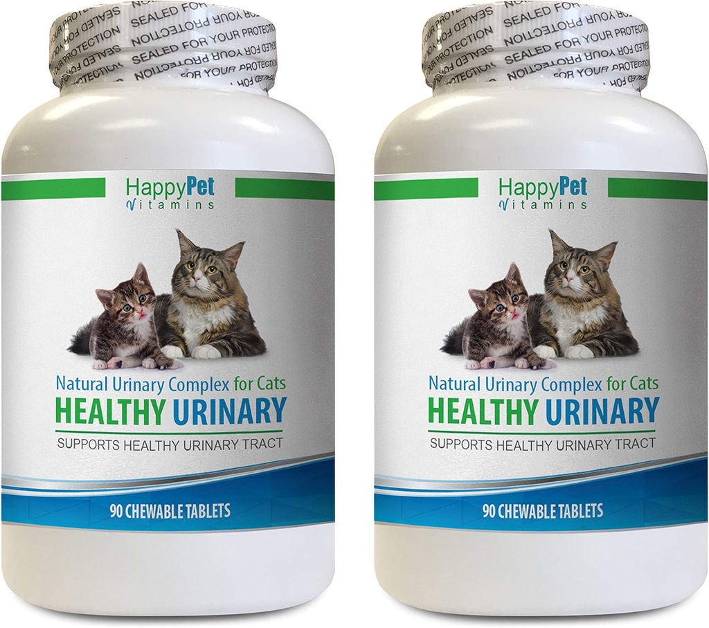 猫膀胱の健康食品 - CATヘルシー尿コンプレックス - UTIソリューション - ナチュラルフォーミュラ - クランベリーキャットトリート - 2ボトル(180錠)