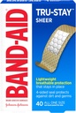 Band-Aid Brand Tru-Stay Sheer Strips Adhesive Sterile Bandages for First Aid & Wound Protection, Individually Wrapped Wound Care Bandages for Minor Cuts & Scrapes, All One Size, 40 ct