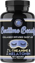 就寝時の美、コラージュ注入 Twilight Night Time Sleep Aid、L-Theanine、Melatonin、マグネシウム&Hyaluronic酸ナチュラルスリーピーガールモックテール、60カプセル、30サーブ