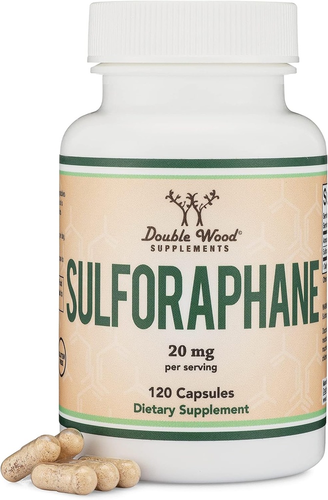 Sulforaphaneの補足-サービング(120のカプセル)ごとのSulforaphaneの20mgの健康な老化のための有効なBroccoliのエキス(Broccoli Sprouts、Veganの金庫から派出される)二重木