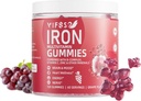 Iron Gummies Sugar Free, 120 Gummies Iron Supplement for Women Multivitamin with Iron, Vitamins & Zinc for Women, Men & Kids- Grape Flavor, Vegan Supplement, Folate for Energy- No After Taste