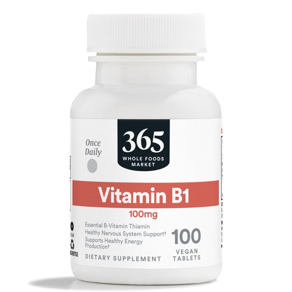全食品市場、ビタミンB1 100mg、ビーガン、100錠による365