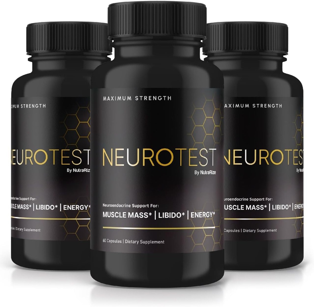 (3パック)NeuroTestカプセル - 男性のためのNeuroTestの食事療法の補足、NeuroTestの全体的なウェルネスおよびピーク性能、高度の方式の丸薬、Neuroのテストのレビュー(180カプセル)