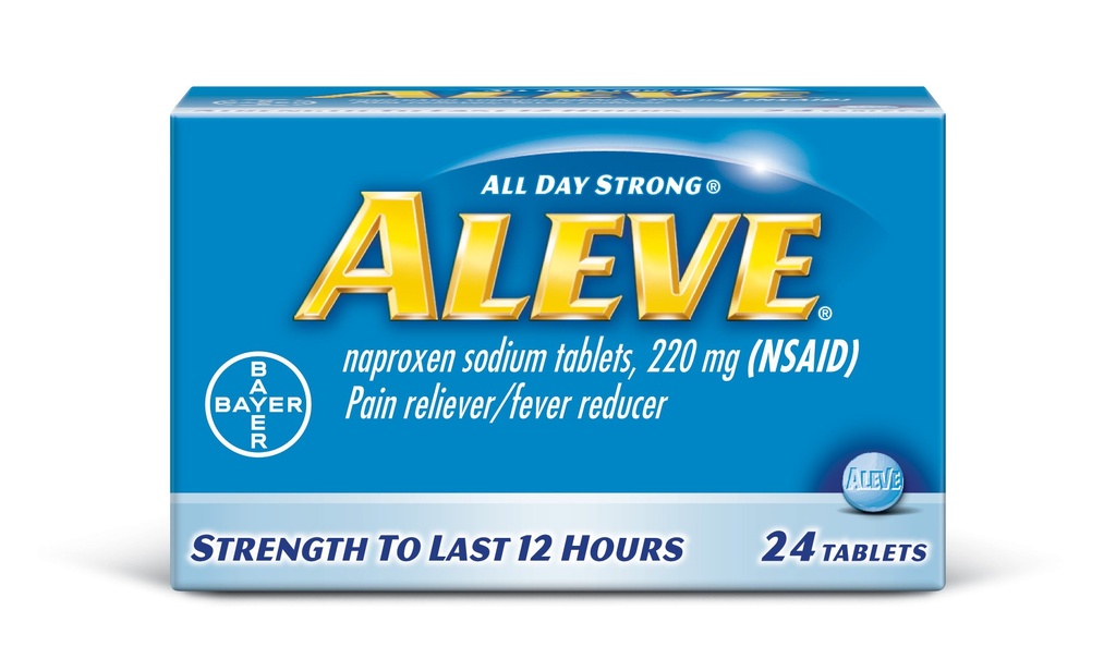 Naproxenナトリウム、220mg (NSAID)苦痛Reliever/Feverの減力剤、24の計算、青が付いているタブレットをスリーブを付けて下さい