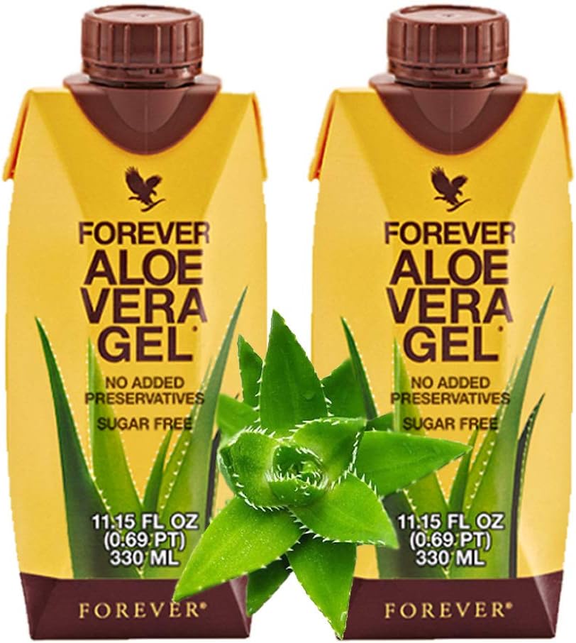Forever Living Aloe Vera Gel® Minis (330mL/11.15oz 各) 99.7% 純粋なインナーリーフアロエベラゲル、追加保存剤はありません。 グルテンフリー(第2パック)