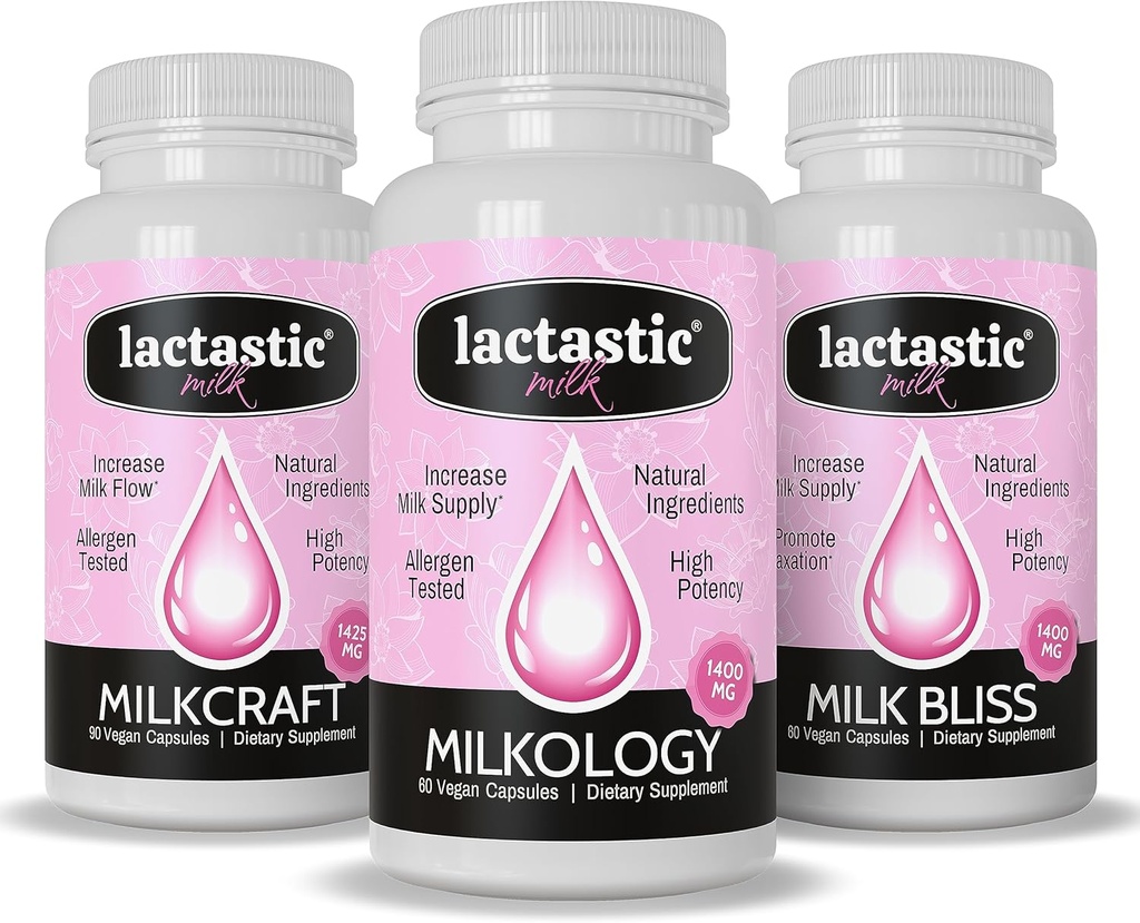 Lactastic®パーフェクトスタートバンドル - 高効力有機授乳サプリメント - ミルクロジー、ミルククラフト&ミルクブリス - 210ビーガンカプセル
