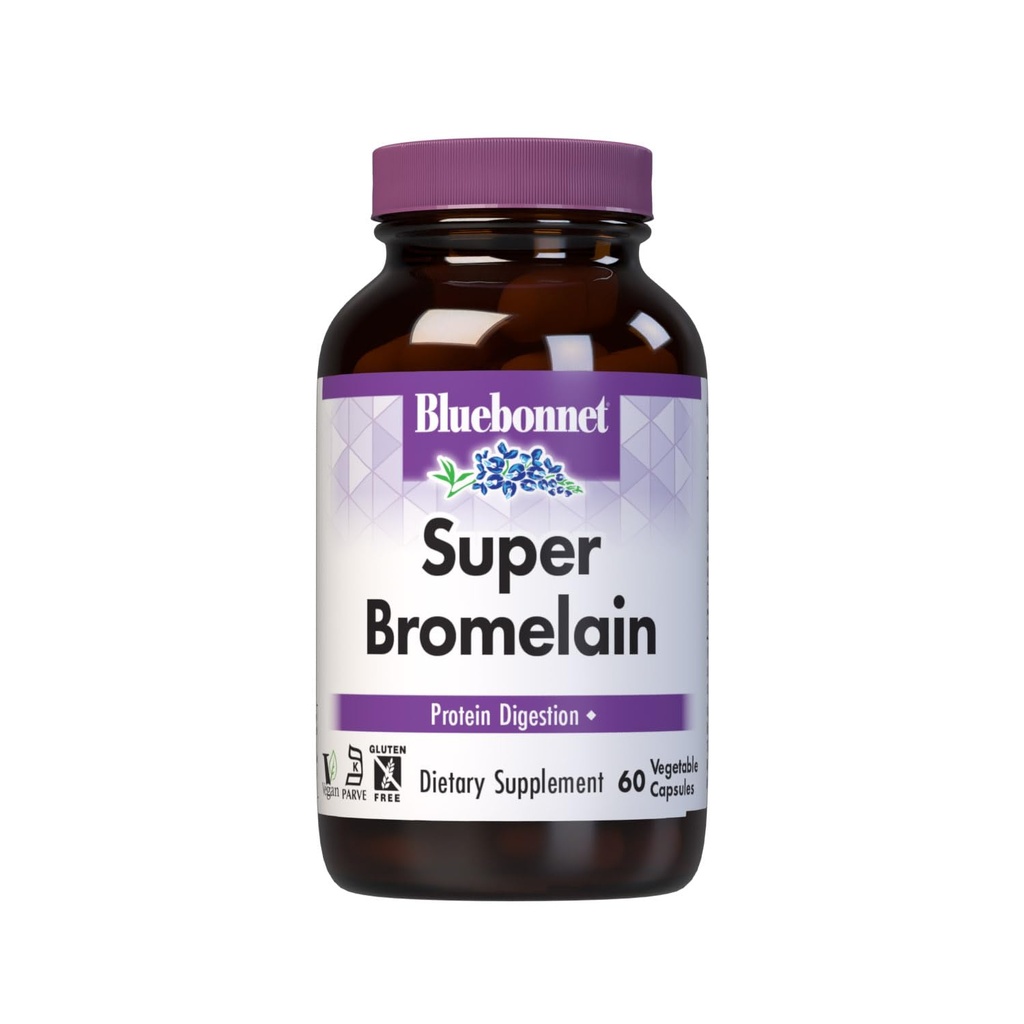 BlueBonnetスーパーBromelainベジタリアンカプセル、500mg、60カウント