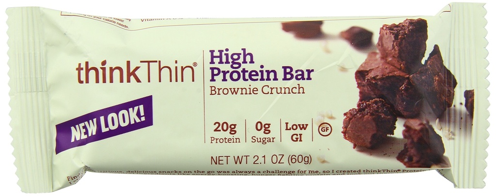 ThinkThin 高い蛋白質棒、Brownie Crunch、60のgの棒、10の計算