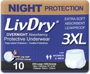 LivDryの大人のIncontinenceの下着、一晩の慰めの吸収性、漏出保護(XXX-Large (10の計算)))