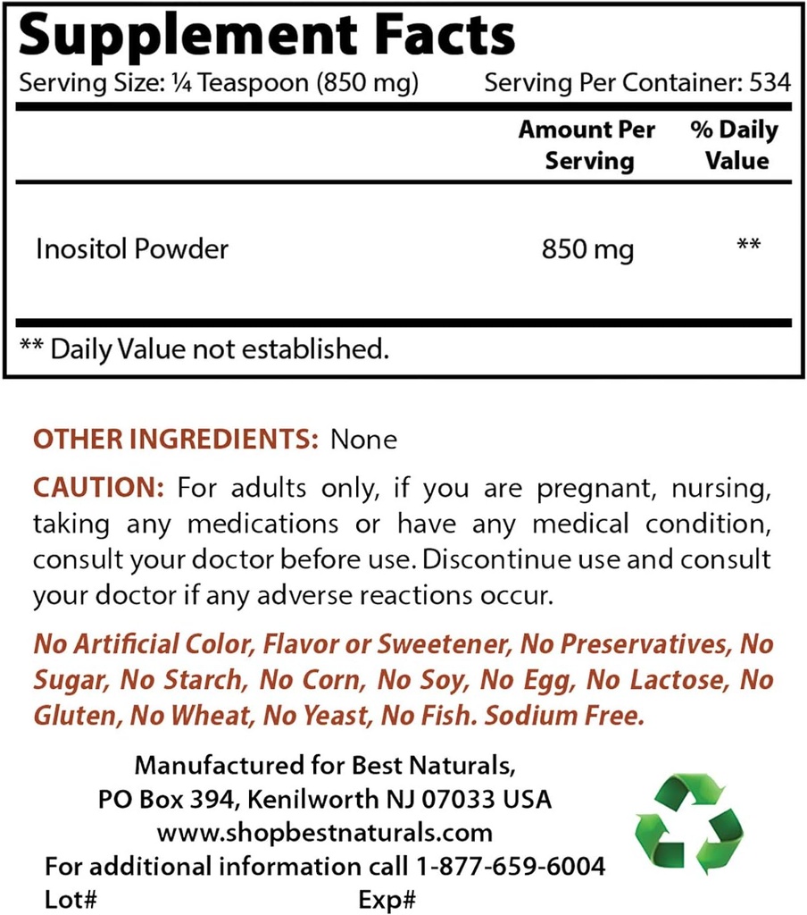 ベストナチュラルイノシトールパウダー1 Lb&L-テアニン200mg