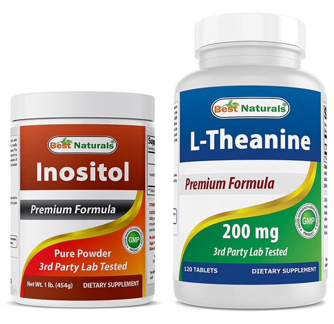 ベストナチュラルイノシトールパウダー1 Lb&L-テアニン200mg