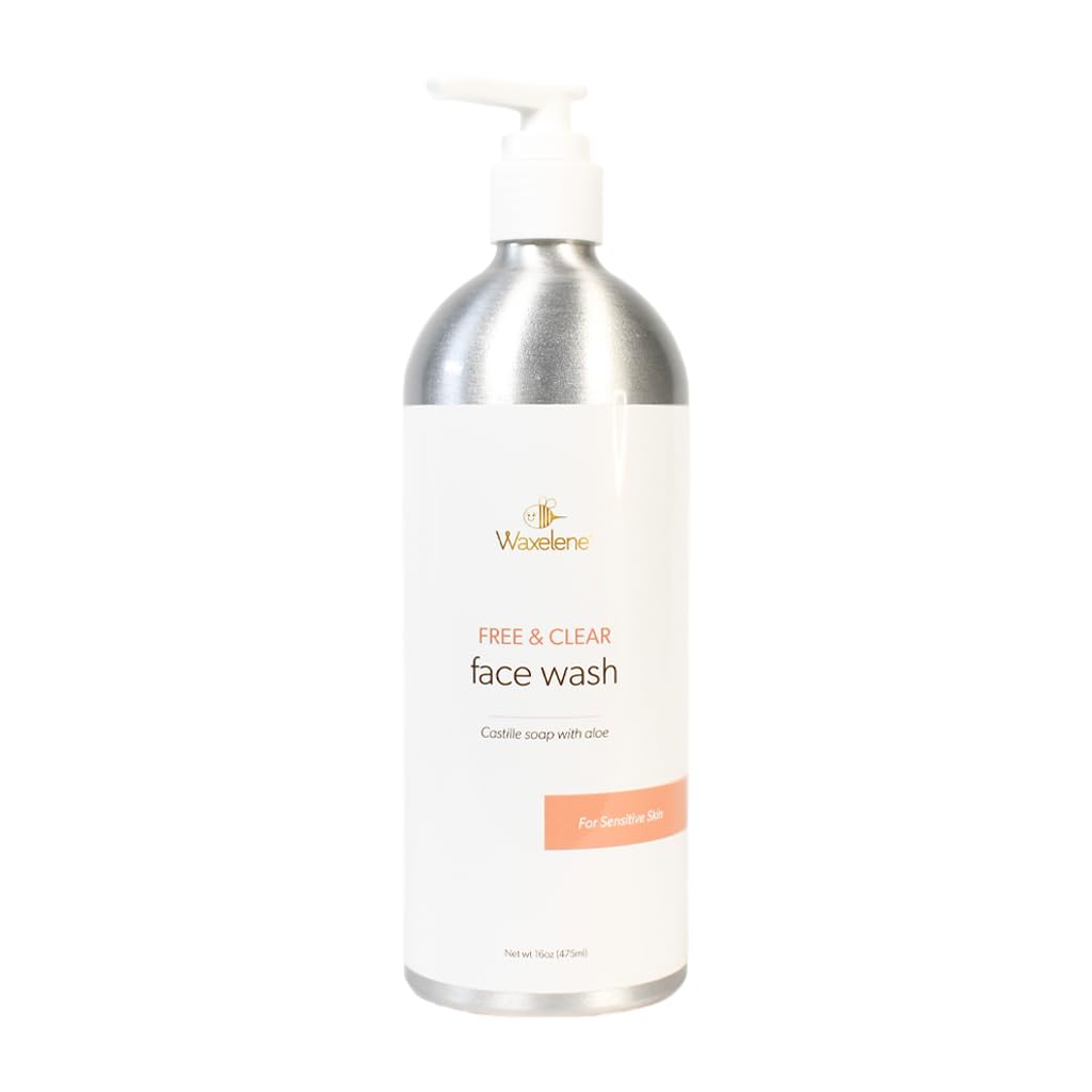 Waxeleneの顔の洗浄、自由で、明確、家のサイズ、敏感な皮の金庫、湿疹、乾癬、皮膚炎、生物分解性、サンゴ礁の金庫のための16oz、475ml、