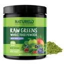 NATURELOの未加工緑Superfoodの粉240のグラム、混合された果実-サポート エネルギー、免除およびデトックス-の全食糧栄養物のためのSpirulina、小麦粉の草および有機性緑を含んでいます