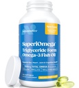 トリグリセリドオメガ3魚油 - 目、関節、心臓、脳のサポートのための高いEPA&DHA - Omega-3脂肪酸 - レモン風味 - 180ソフトゲル - 90日の供給
