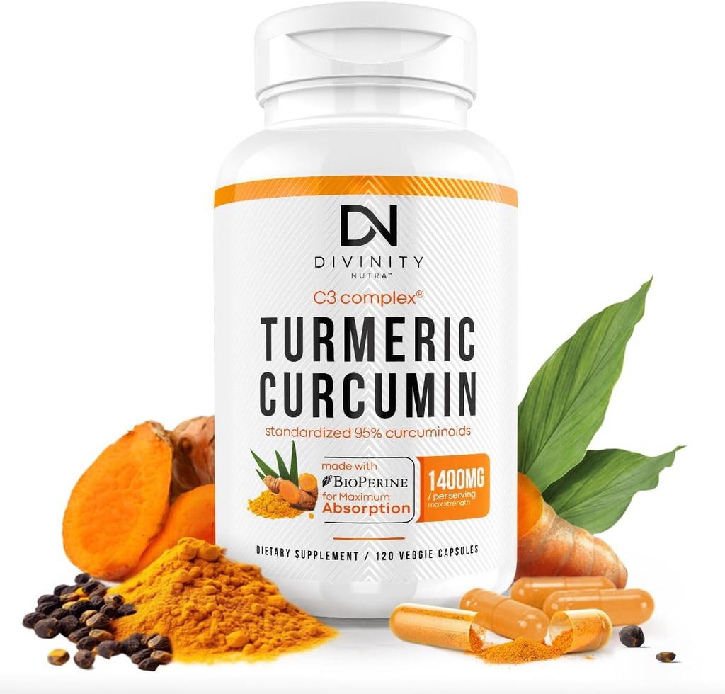 BioPerineの黒のコショウ1400mgのTurmeric Curcumin、自然なサポートGLP-1、95%の標準化されたC3の複合体、非GMO、120のカプセルとの共同サポートのための最高の吸収のTurmericの補足