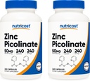 Nutricost亜鉛ピコリネート50mg、240のベジタリアンカプセル(2本のびん) -グルテンフリーおよび非GMO