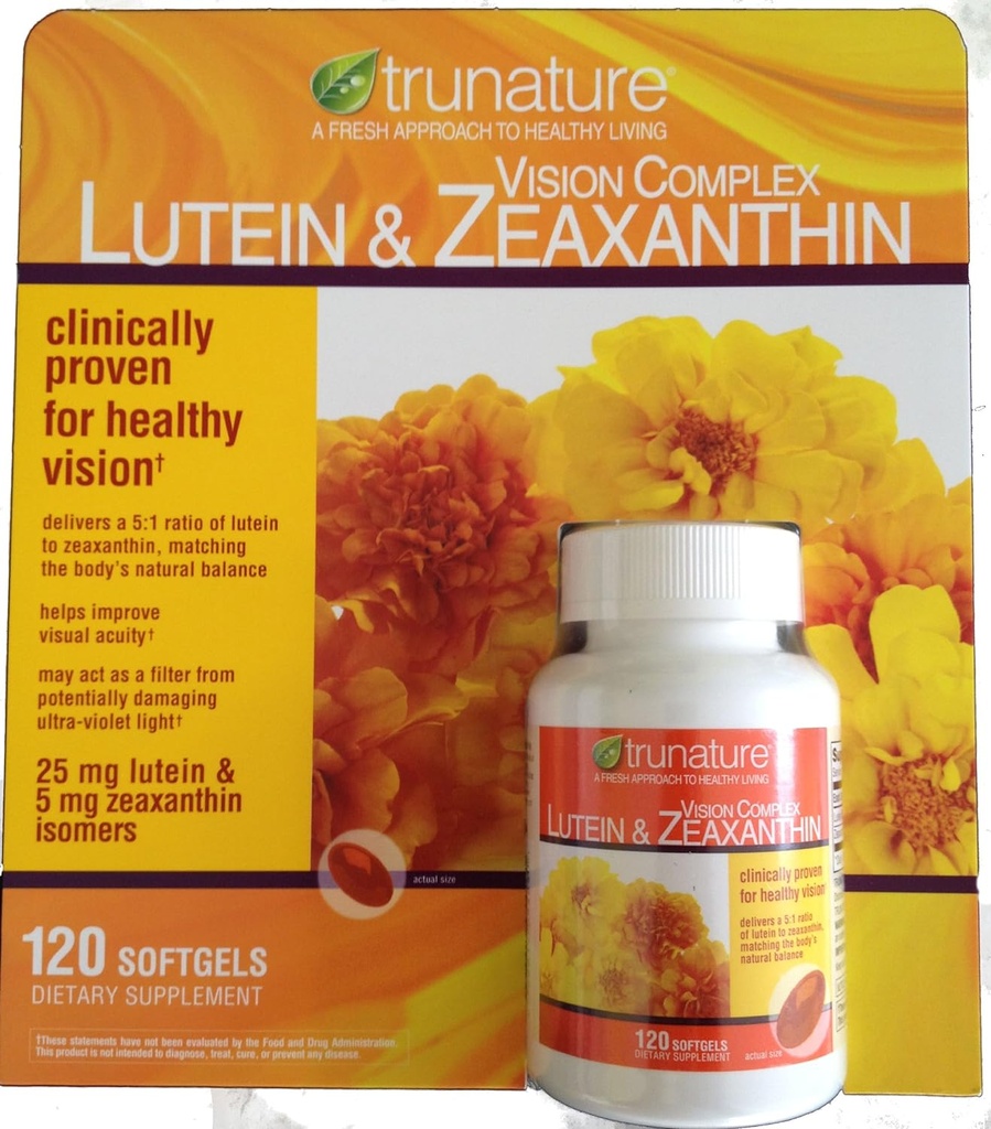 Trunature Lutein と Zeaxanthin Softgels, 120 カウント