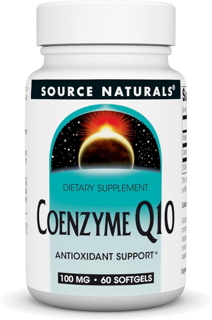 源の自然なCoenzyme Q10の酸化防止サポート100は中心、頭脳、免除および肝臓サポートのためのmg - 60のSoftgelsを支えます