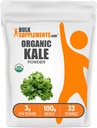 BulkSupplements.com Organic Kale Powder - Greens Powder, Superfood Supplement - Vegan & Gluten Free, 3g per Serving, 100g (3.5 oz) (Pack of 1)