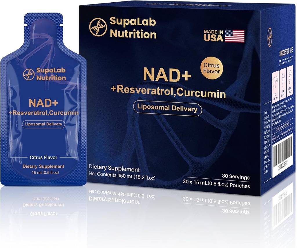 NAD +レスベラトロールサプリメント300mgニコチンアミドアデニンダイナクレオチド、200mg Curcuminoidsと500mgオリーブリーフ - アンチエイジング、エネルギー、フォーカスのための高純度NADサプリメント
