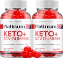 (2 Pack) Platinum Keto ACV Gummies - Advanced Formula Platinum Keto Plus ACV Gummies Apple Cider Vinegar Platinum ACV Gummies Dietary Supplement Reviews Men Women (120 Gummies)