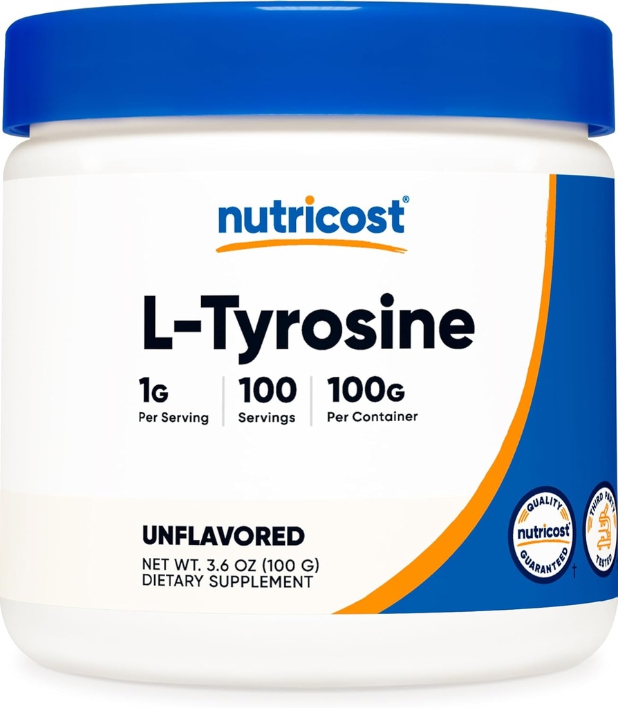 Nutricost L-Tyrosine Powder 100 グラム (100 サービング) - 1G per サービング
