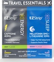 Travel Pack with Energy & Sleep Supplements - 30 Count - Portable Pack with Caffeine Strips for Energy and Melatonin Strips for Sleep Support During Travel - Made in USA, Sugar & Gluten Free